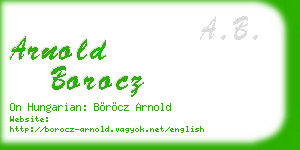 arnold borocz business card