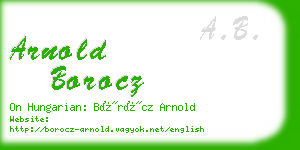 arnold borocz business card